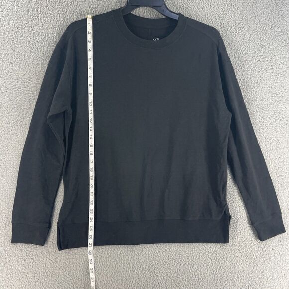 Boody Womens Top Sweater Bamboo Organic Cotton Active Weekend Crew Black Sz M - Picture 3 of 9
